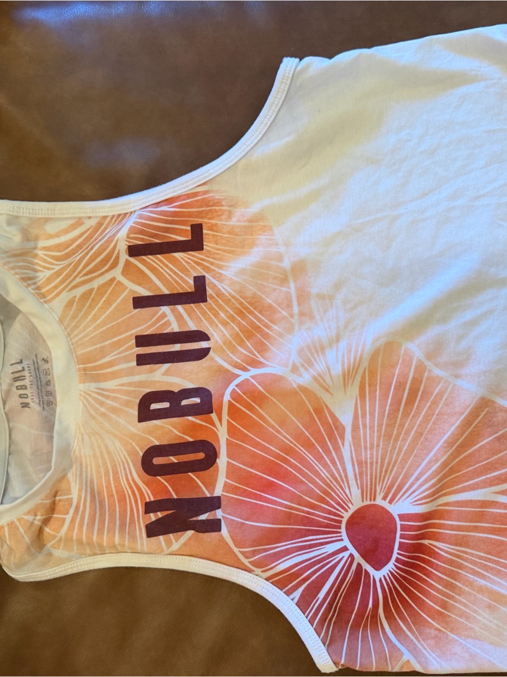 NOBULL White & Orange Floral Swim Tank Coverup